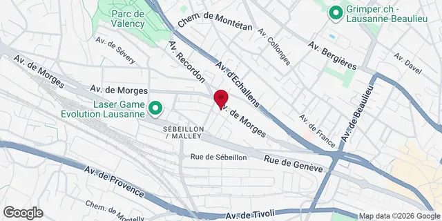 Plan de localisation d'Osec Sàrl — Avenue de Morges 35, 1004 Lausanne